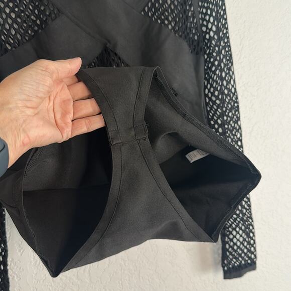 Wow Couture Black Net Bodysuit Long Sleeve Sexy Mesh Bondage Dominant Clubbing - Picture 6 of 8